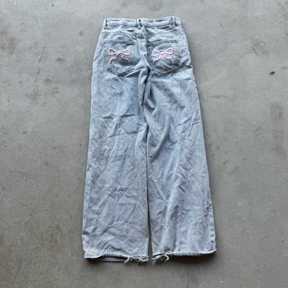 Y2K Edikted baggy wide legged bow jeans - Picture 1 of 4